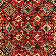 Naklejka premium Ancient Echoes: Intricate tapestry of time, Southwestern motifs whisper tales of heritage in earthy hues. 