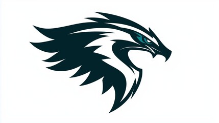 Fototapeta premium Stylized Eagle Head Illustration in Bold Urban Design