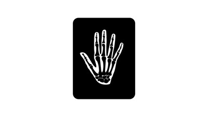 Obraz premium x-ray of hand, black isolated silhouette