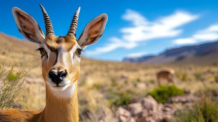 Obraz premium A desert ecosystem thriving with drought-resistant plants and adapted wildlife, showcasing nature s resilience