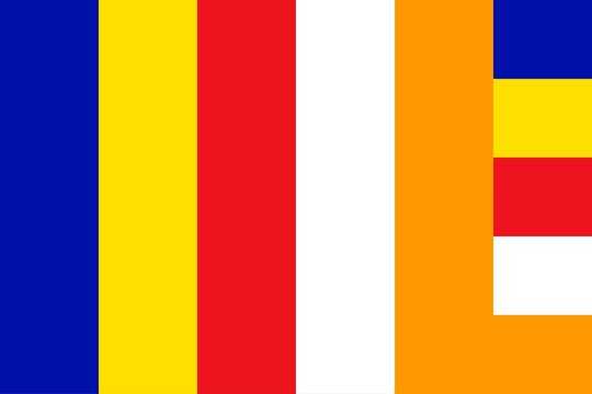 Flag of Buddhism. Culture and Religion. Flag illustration