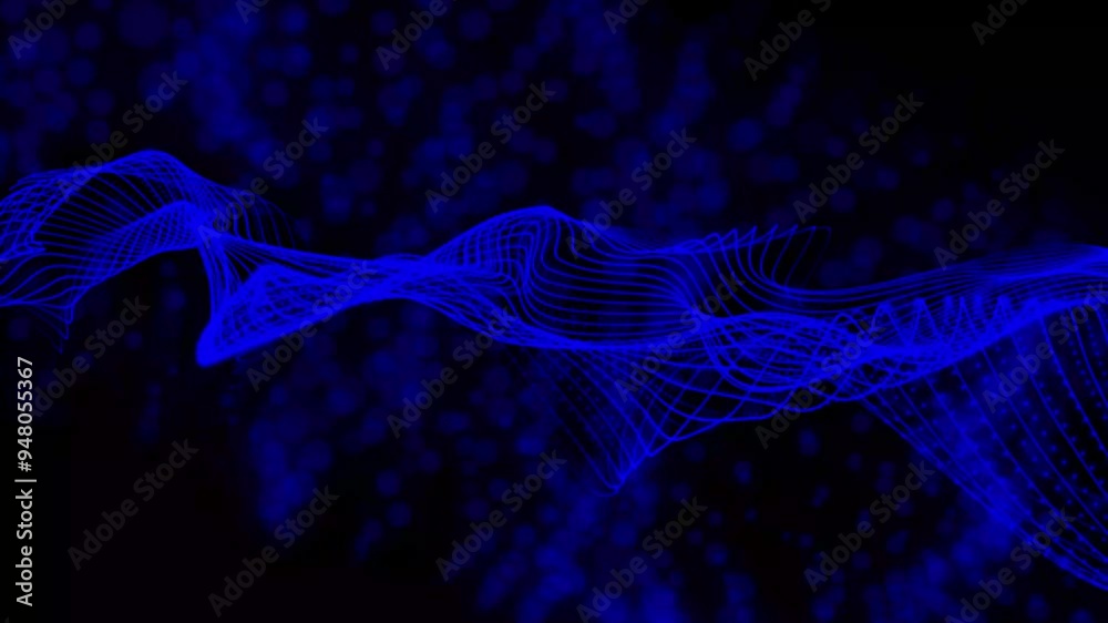 Aufkleber computer geometric digital connection structure. 3d render of a digital background with flowing tech