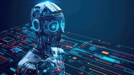 Machine learning technology diagram with artificial intelligence (AI),neural network,automation,data mining in VR screen.