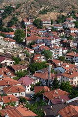 Historical Beypazarı district of Ankara. Magnificent historical buildings. Historical wooden and stone buildings from the Ottoman period in Beypazarı district. Beypazarı historical mansions.