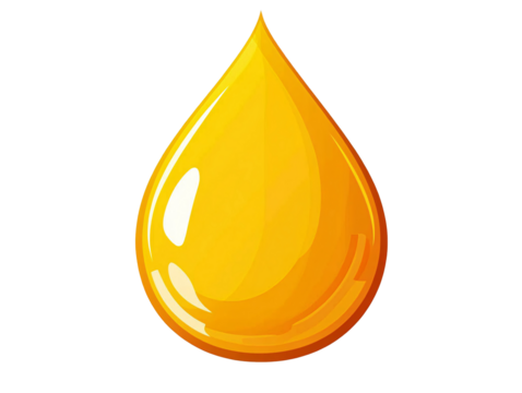 a yellow drop of oil
