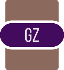 GZ File extension icon rounded and color fill