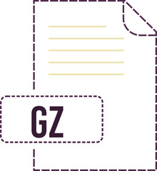 GZ File format icon dashed outline