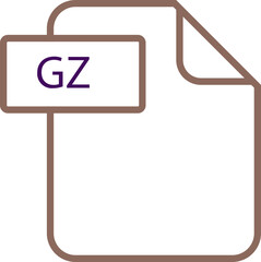 GZ File format icon rounded shapes outline