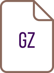 GZ File icon fill rounded corners bold outline