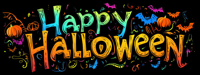 Happy Halloween background happy pumpkin party poster element text cartoon
