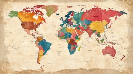 A Timeless World Map with Vibrant Design