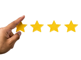 a hand holding a yellow star