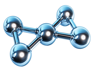 a silver molecule model