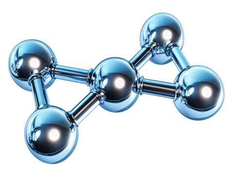 a silver molecule model