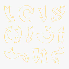 set of hand drawn arrows