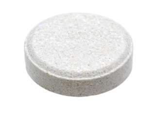 a white round pill on a white background