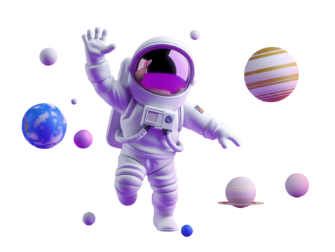 a cartoon astronaut in space