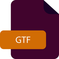 GTF File icon black fill and empty for symbol