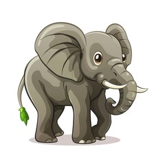 Fototapeta premium Elephant Earth animal cartoon isolated whitebackground