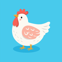 Cute vector hen farm animal
