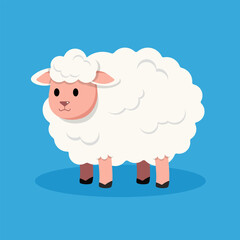 Cute vector sheep farm animal