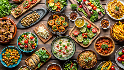 Fototapeta premium eggs on wooden background