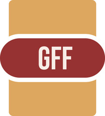 GFF File extension icon rounded and color fill