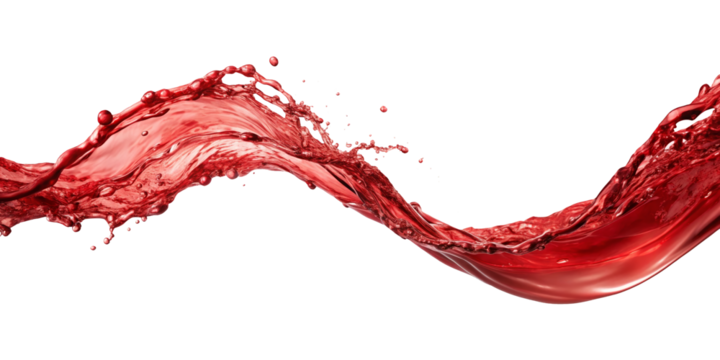 Red splash ,isolated on transparent png background