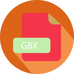 GBX File extension icon with black shadow circular icon