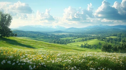 Gentle Waves and Serene Golden Sands Tranquil Beach Landscape for a Peaceful Coastal View