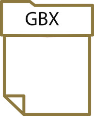 Obraz premium GBX File format minimal icon with thick outline
