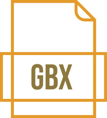 GBX File icon thick outline sharp corners