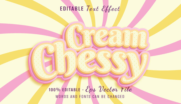 creamy chessy 3d text effect design