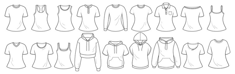 Clothing set in hand drawn style