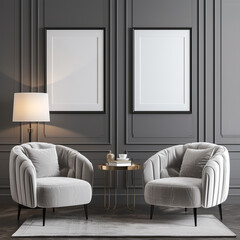 Fototapeta premium three-dimensional pillow picture render identity couch living sofa canvas comfortable furniture 3d up contemporary poster apartment floor photo room graphic image loft frame interior moc