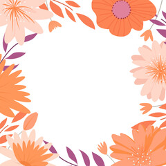 Vector floral frame of fantasy flowers.
