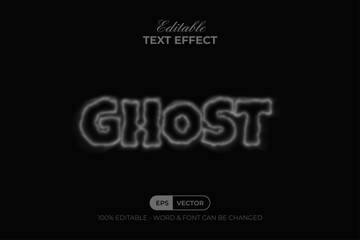 Ghost Text Effect Smoke Blur Style. Editable Text Effect.