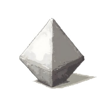 Gray Pentagonal Frustum Minimalist 3D Geometric Polygon Form on Plain White Background