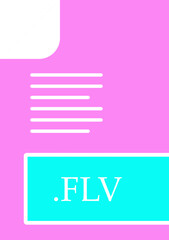 FLV File format icon fill insidse with symbol