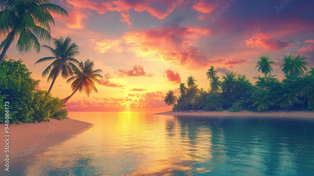 Canvas Prints sunset paradise.