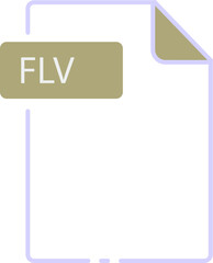 FLV File format minimal icon outline