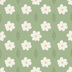 Floral seamless pattern background. Simple cute flower pattern vector.