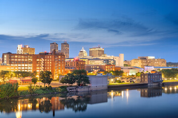 Naklejka premium Peoria, Illinois, USA Downtown City Skyline