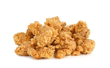 Fried popcorn chicken isolated on transparent background. PNG