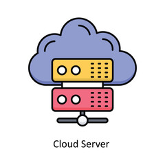 Cloud Server Vector filled outline icon design illustration. information technology symbol on white background EPS 10 File 