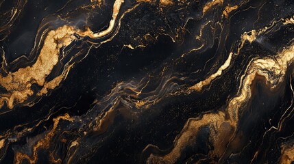 Dark brown marble with bright golden marbling, creating a striking and opulent texture