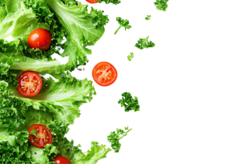 Floating Lettuce, Cherry Tomatoes & Parsley: Fresh Salad Border