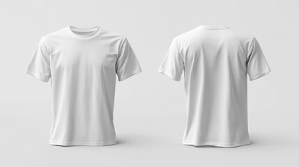 Fototapeta premium Blank White T-shirt Mockup - Front and Back View