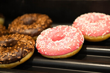 donuts with icing sugar, bakery products