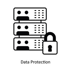 Data Protection Vector solid icon design illustration. information technology symbol on white background EPS 10 File 